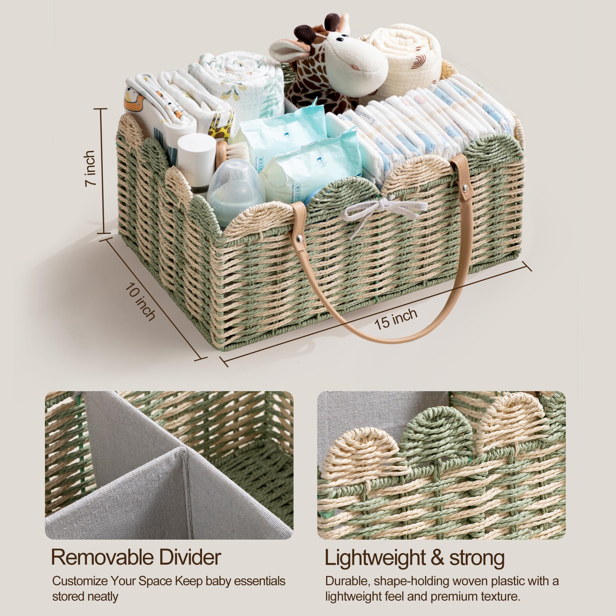 HBlife interior partitions organize baby essentials like toys and clothes.