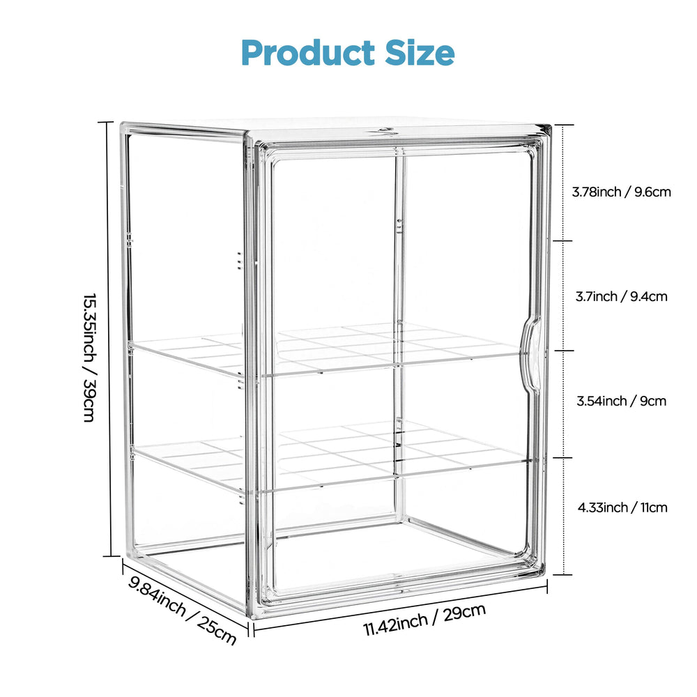 HBlife magnetic door on the organizer provides dust-free bottle access.
