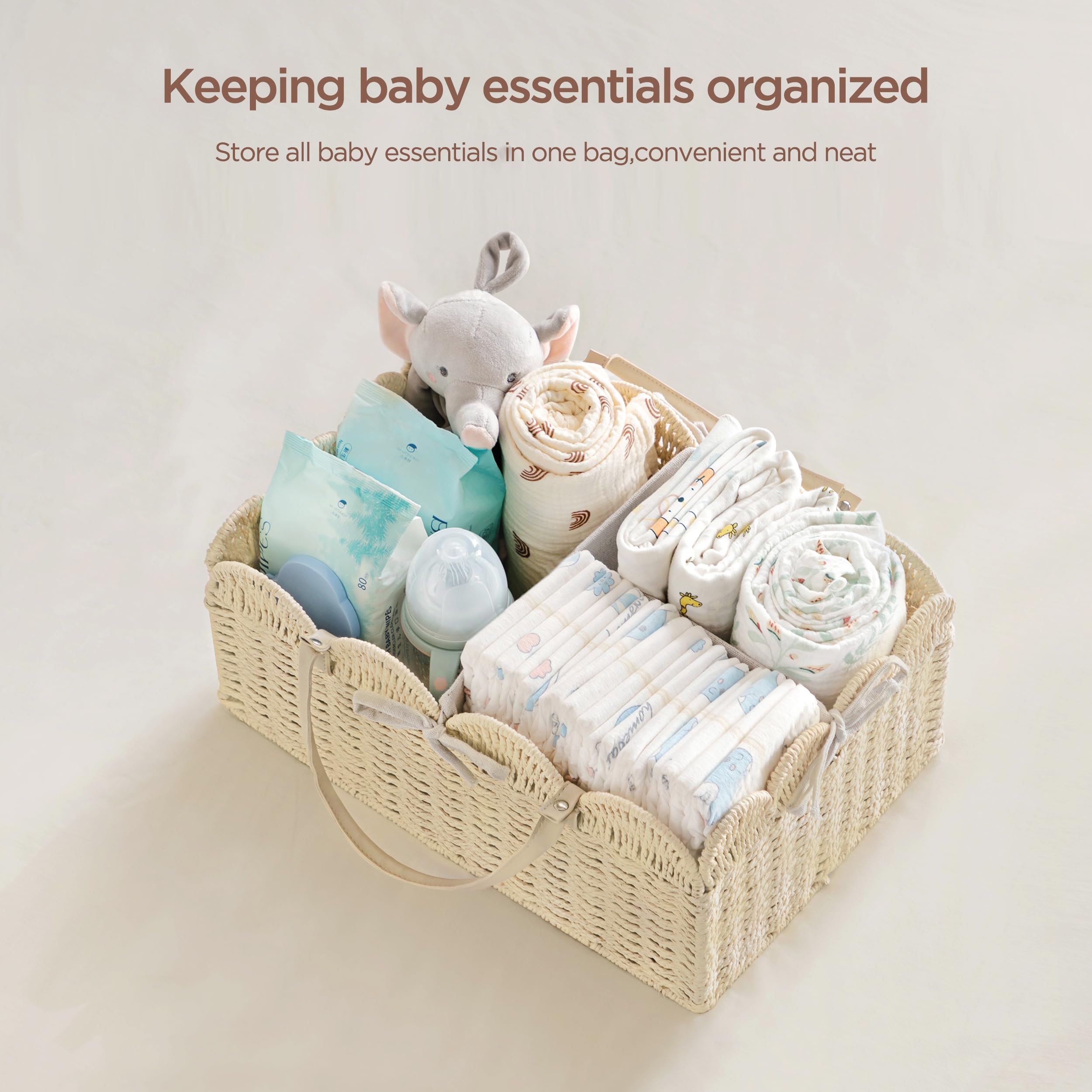 HBlife removable divider keeps diapers and clothes organized.