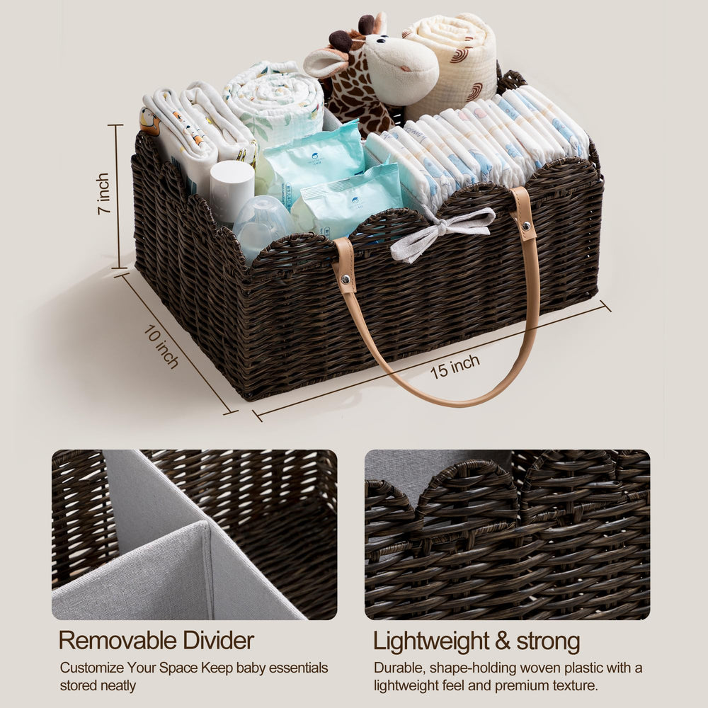 HBlife stain-resistant, washable material keeps nursery basket looking fresh.