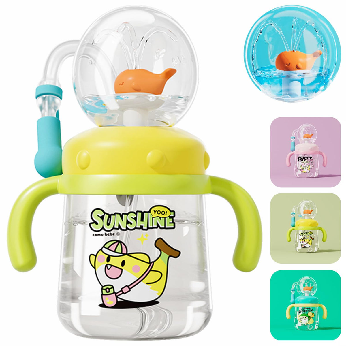 HBSAPKKA Whale Fountain Tumbler with pour nozzle for playful hydration