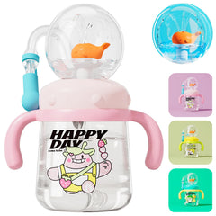 HBSAPKKA Whale Fountain Tumbler side view shows spill-proof design for mess-free outings