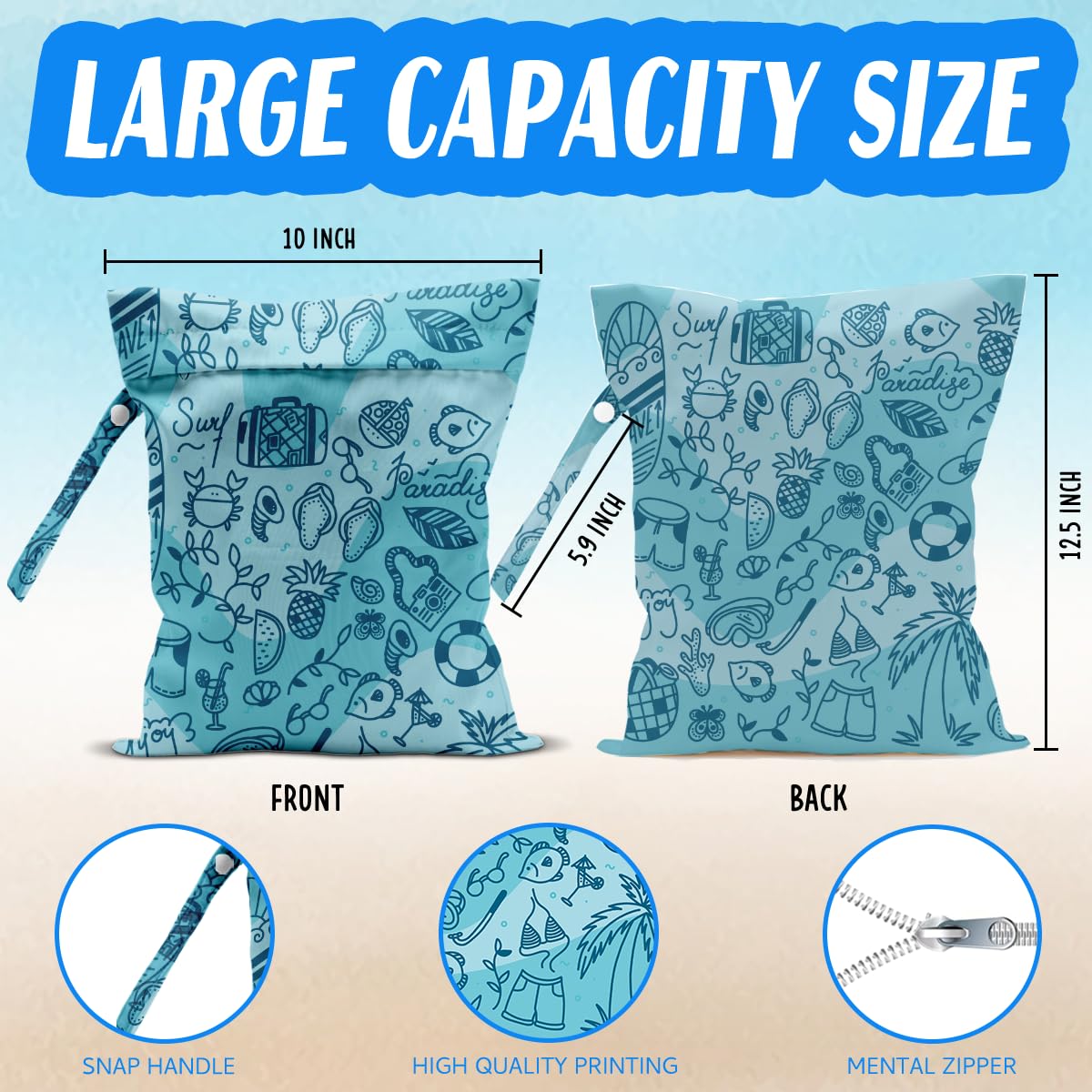 HDHBP wet dry bag with dual compartments keeping clothes and towels organized during workouts.