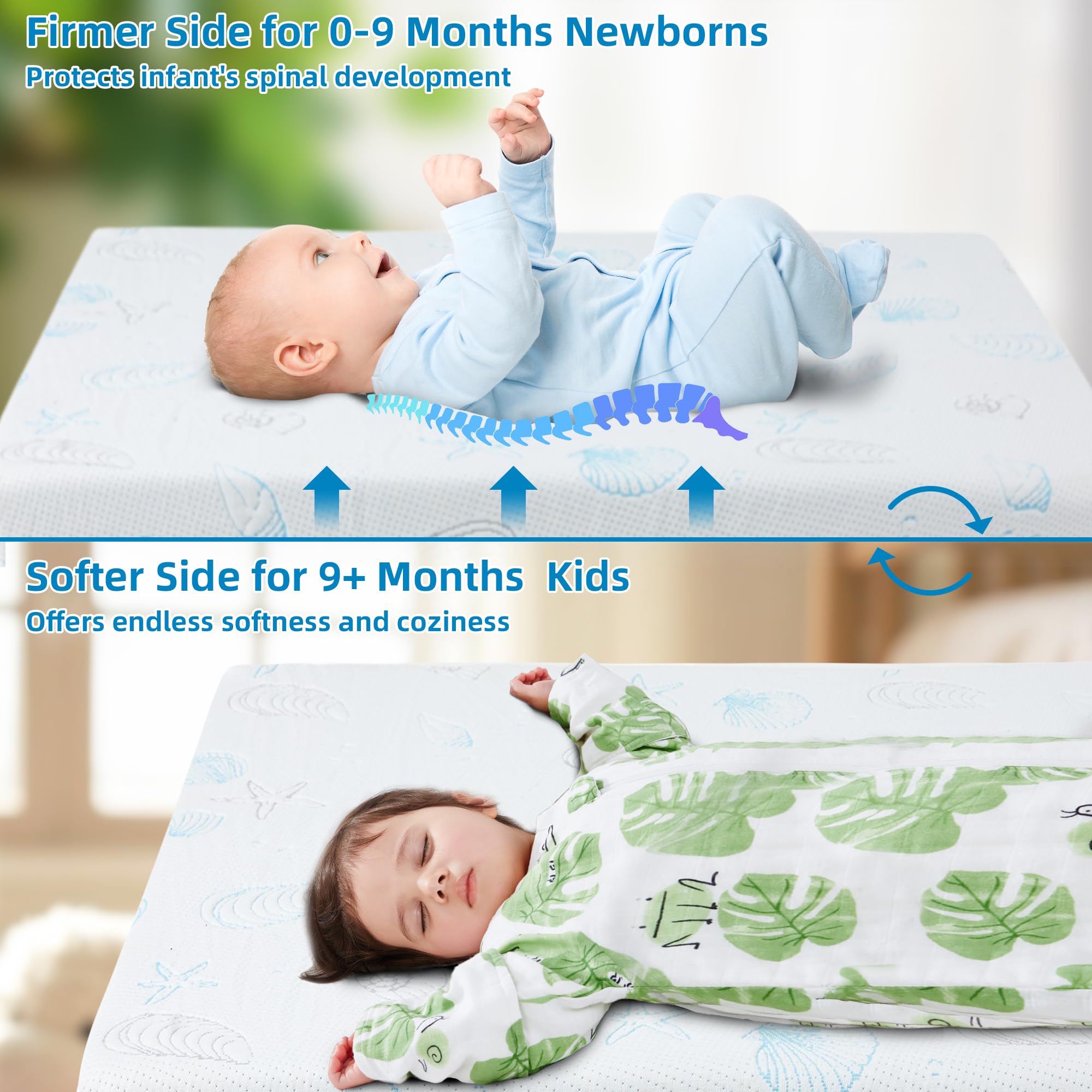 HDJOAPS seabed-pattern cover creates a tranquil sleeping backdrop