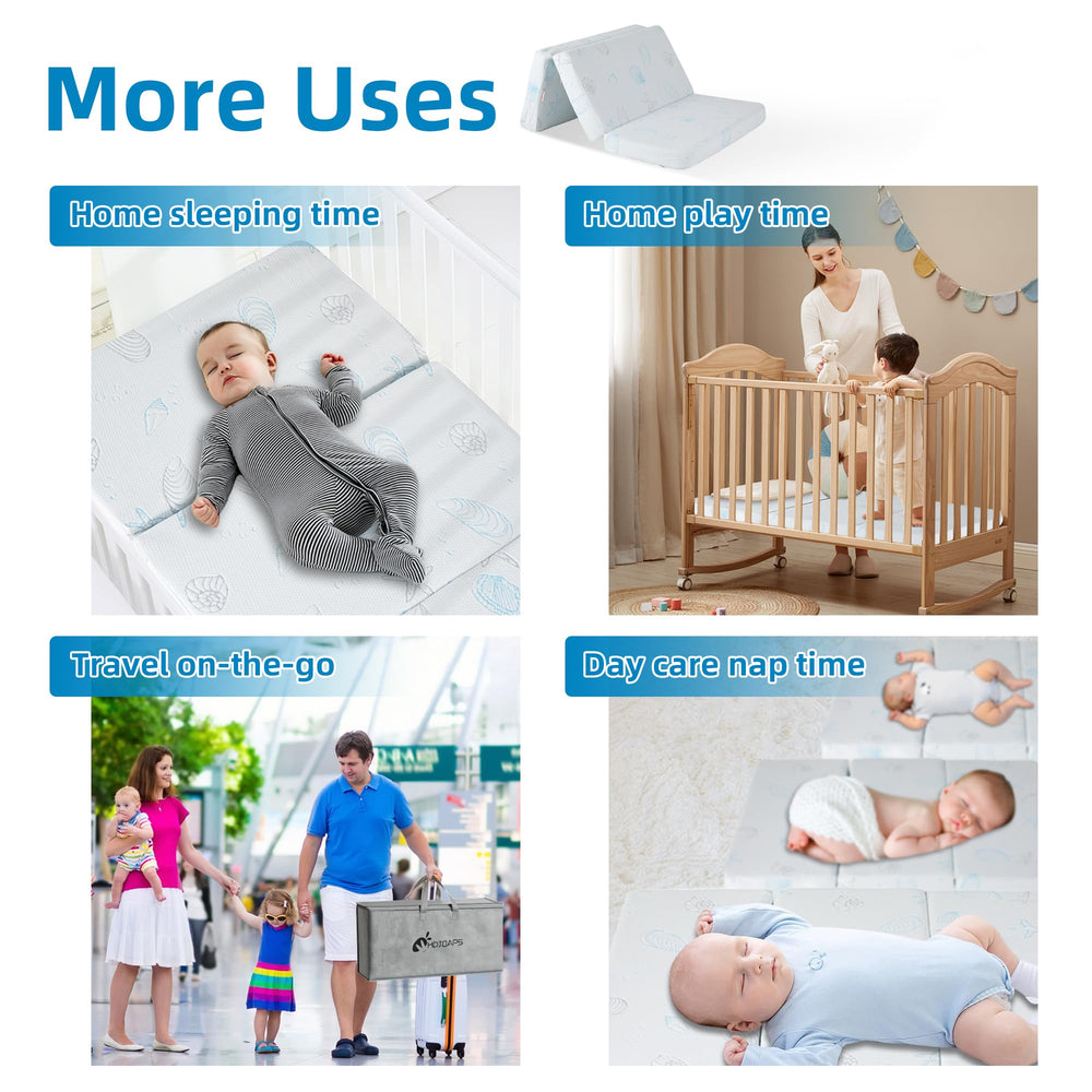 HDJOAPS pack-n-play mattress starfish pattern creates a calming sleep space.