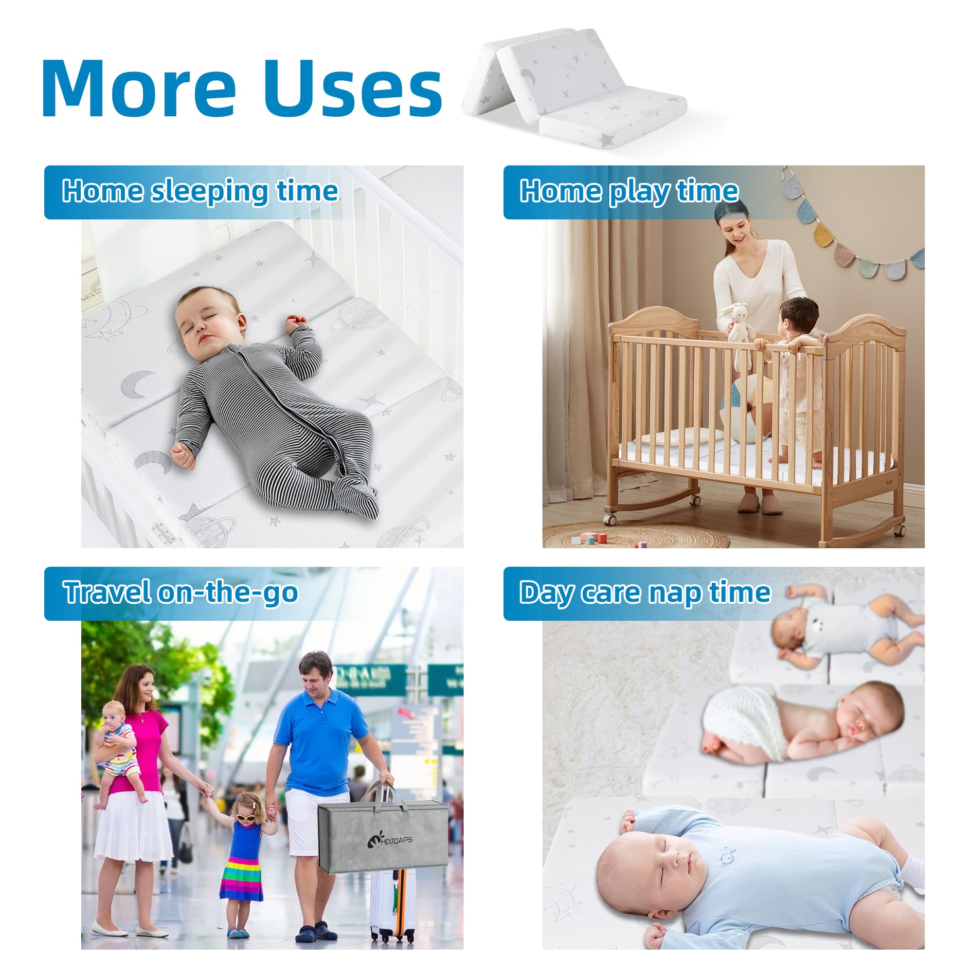 HDJOAPS Round corner design ensures a snug fit with playards.