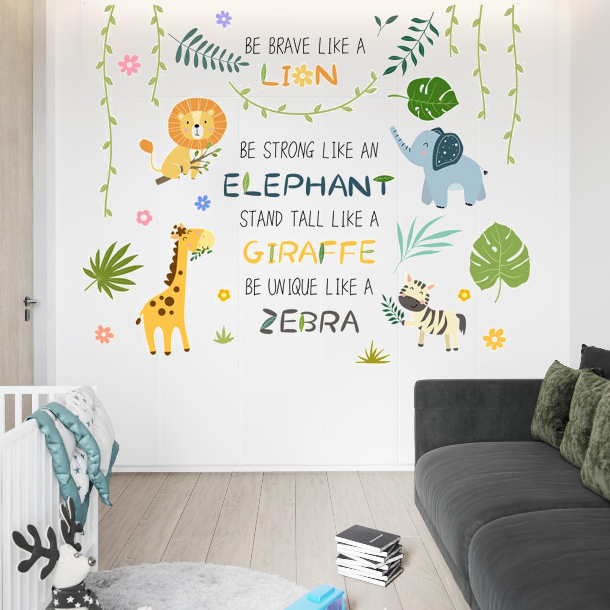 HDKXBEJ Tropical leaves wall sticker complements jungle scenes and adds greenery.