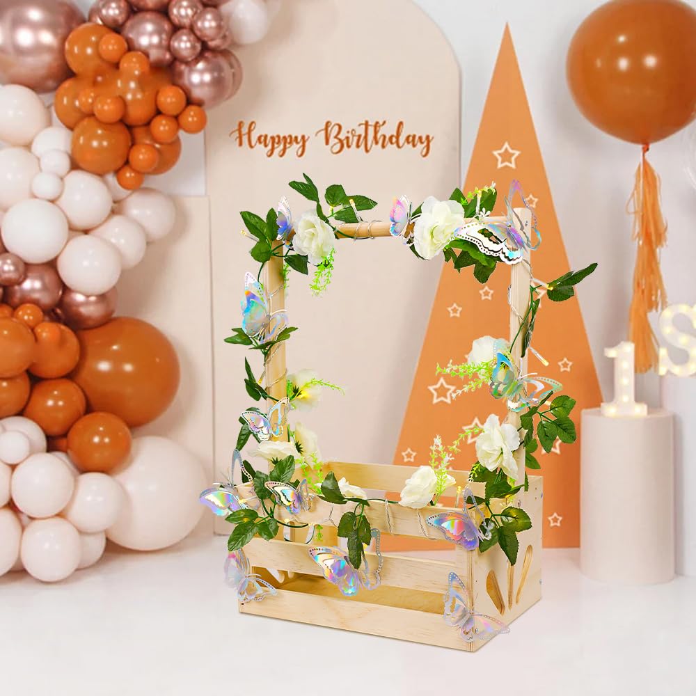 HDUYFYD baby shower crate measures 21.5 by 13.5 by 9 inches.