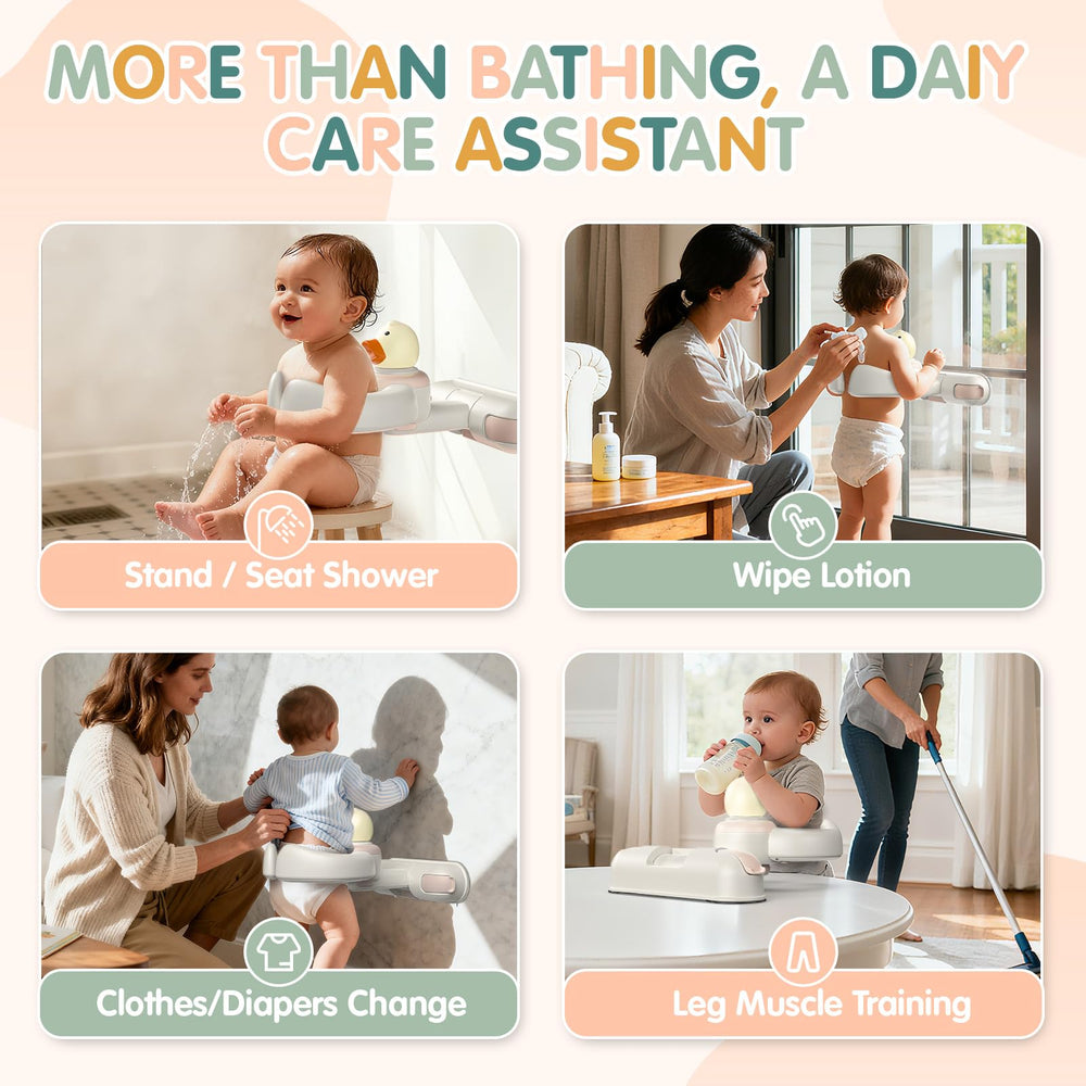 HDUYFYD bath support tilts and adjusts height to grow with your child.