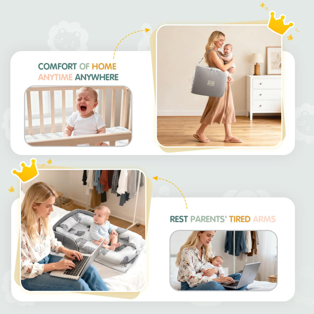 HDUYFYD gray leaf design showcases a stylish, versatile baby space