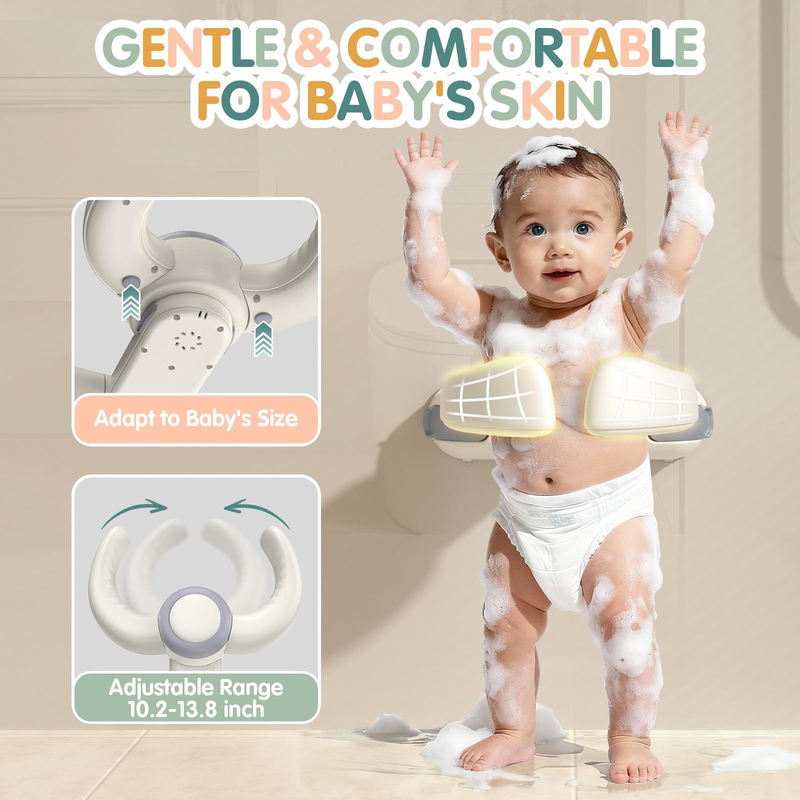 HDUYFYD anti-slip padding keeps baby secure during baths