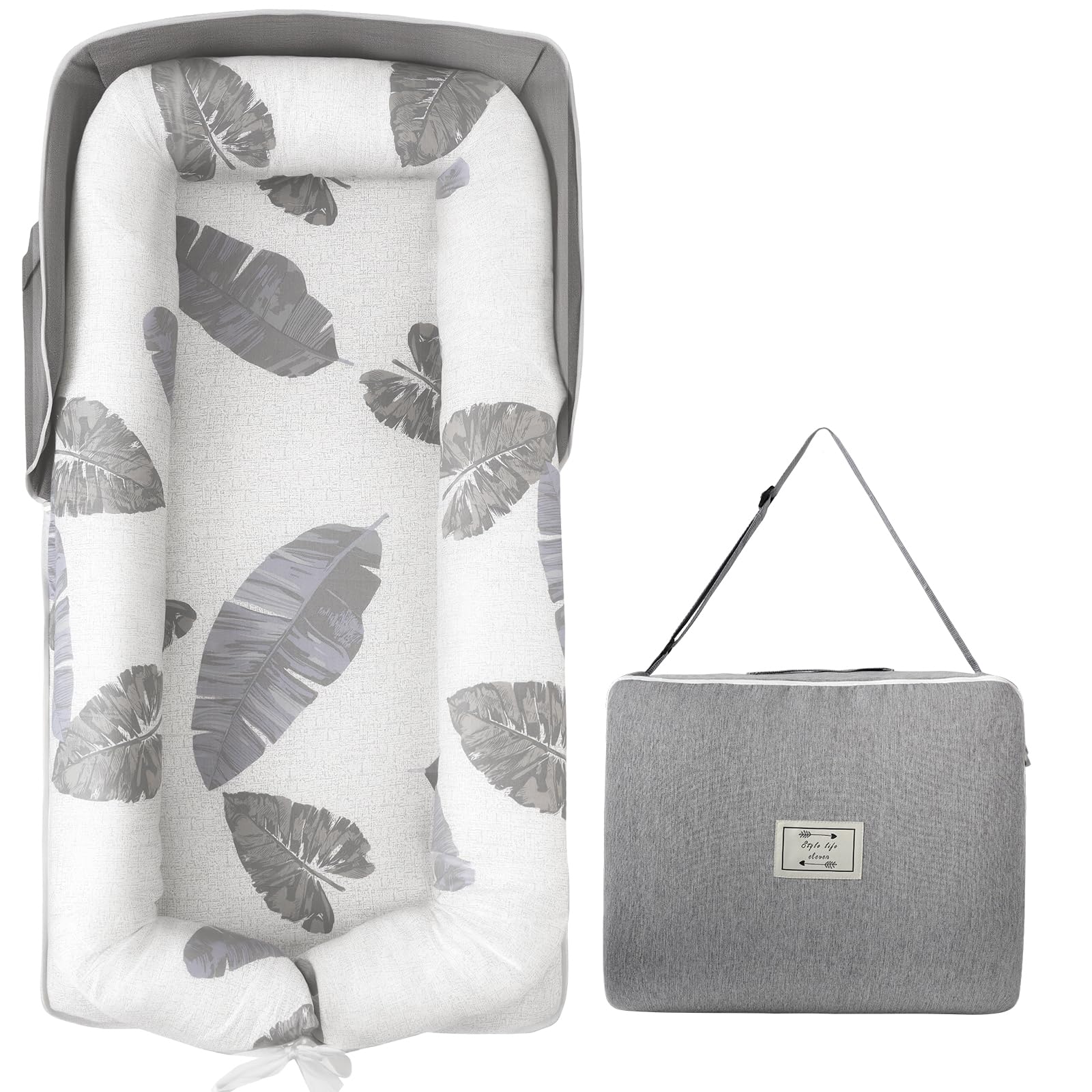 HDUYFYD portable baby lounger folded with bumper offers a safe supervised play space