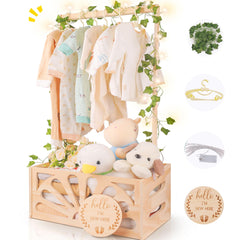 HDUYFYD wooden baby shower crate assembly with tools and lights for a personalized gift
