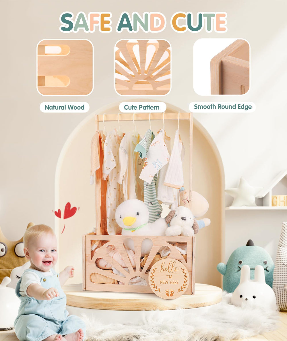 HDUYFYD sturdy natural wood construction with country style for nursery decor