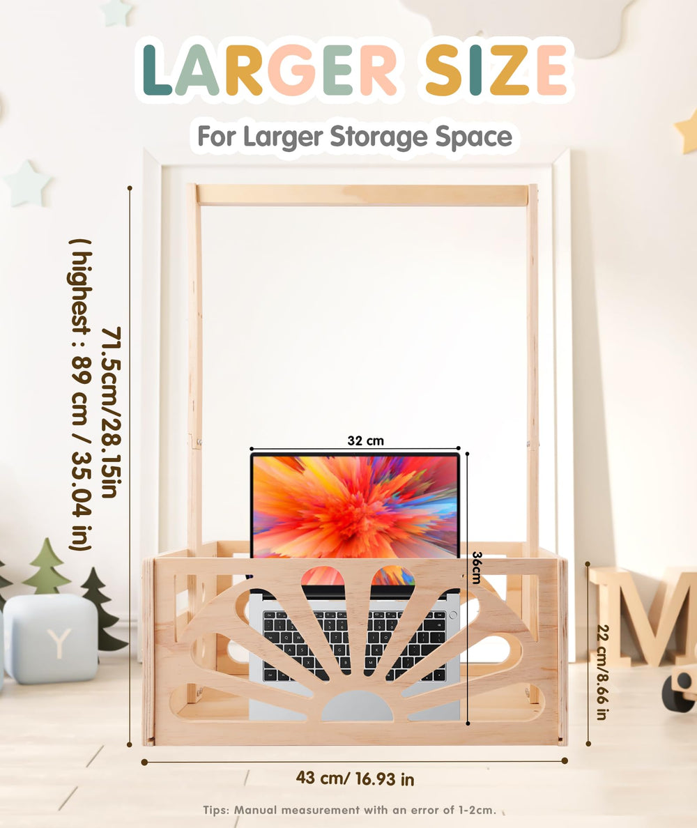 HDUYFYD crate with hanger rack shown as a versatile display for baby gifts