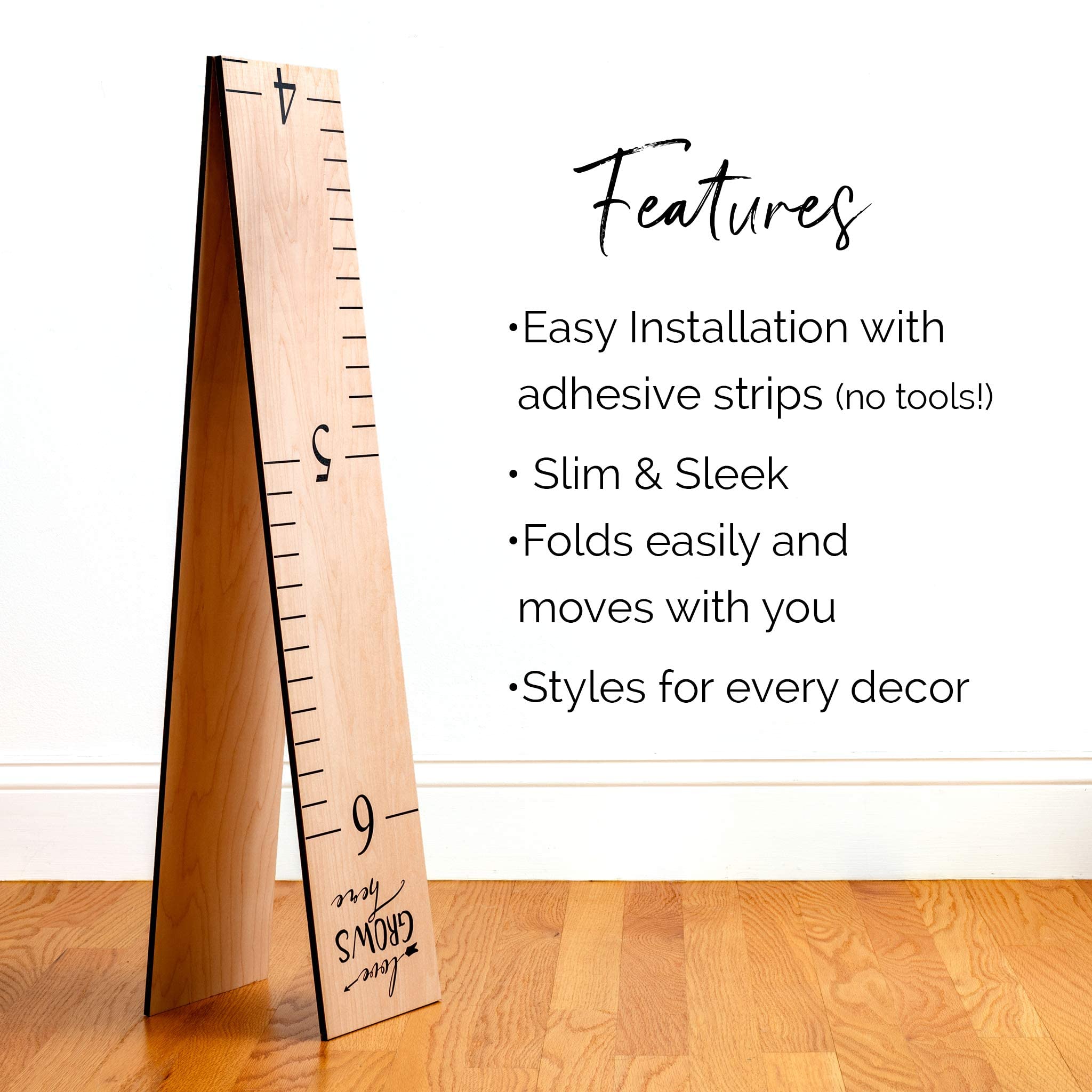 Headwaters growth chart proudly made in the USA with sustainable wood.