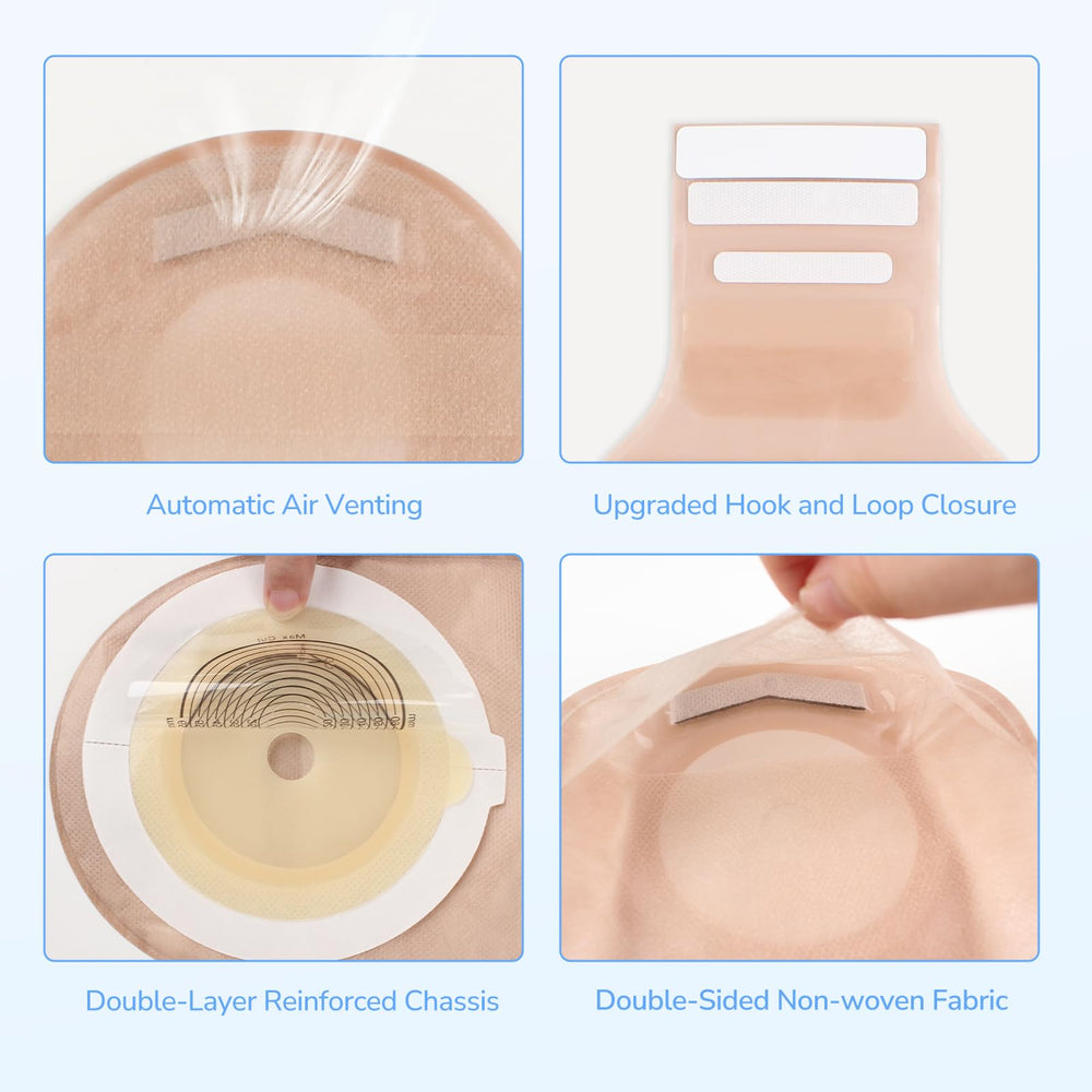 Heagimed colostomy bag with drainable design enables easy emptying.