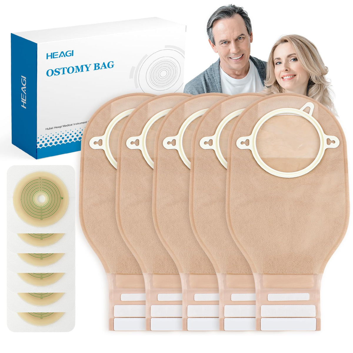 Heagimed cut-to-fit ostomy bag enables precise sizing for a snug, comfortable fit.