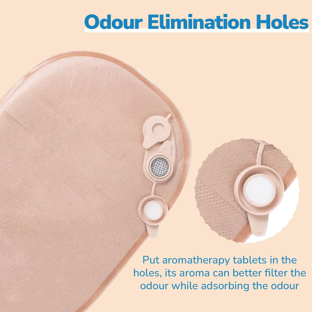 Heagimed cut-to-fit stoma measurement card helps personalize fit.