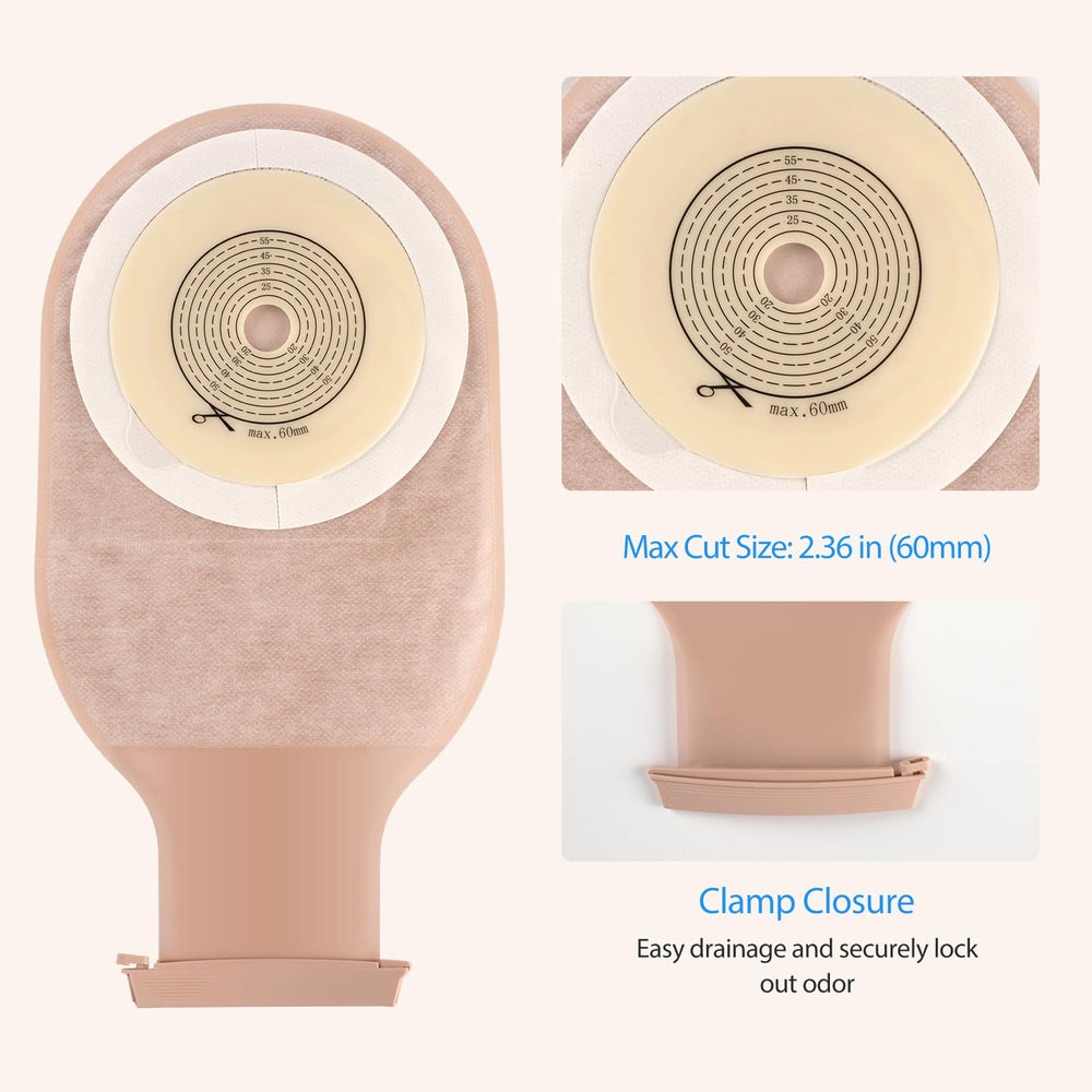Heagimed one-piece ostomy bag closure demonstrates simple change and secure attachment.