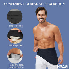 Hidden zipper on Heagimed belt enables easy, clean bag emptying.