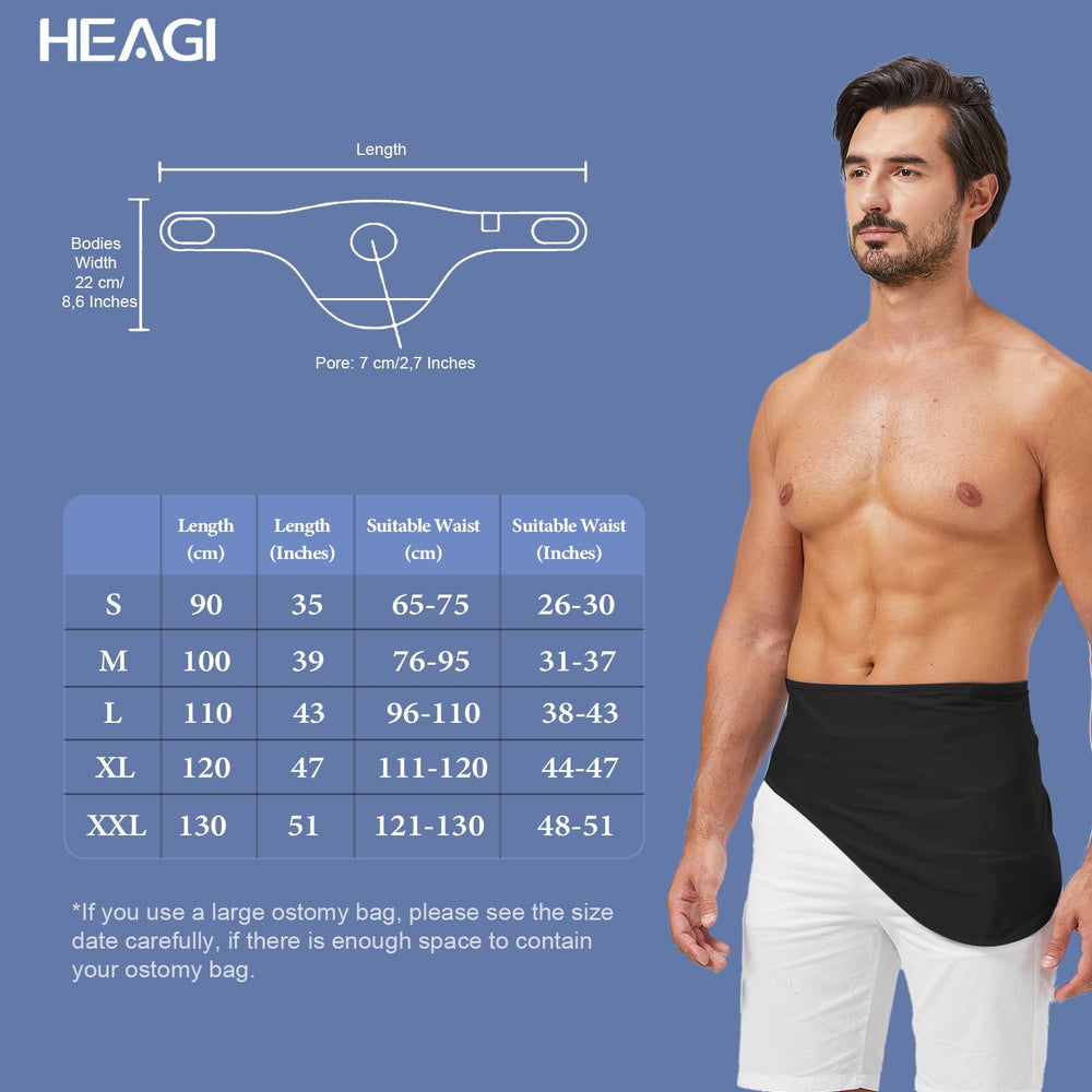 Heagimed ostomy belt inner pocket securely holds ostomy pouch for hands-free wear.