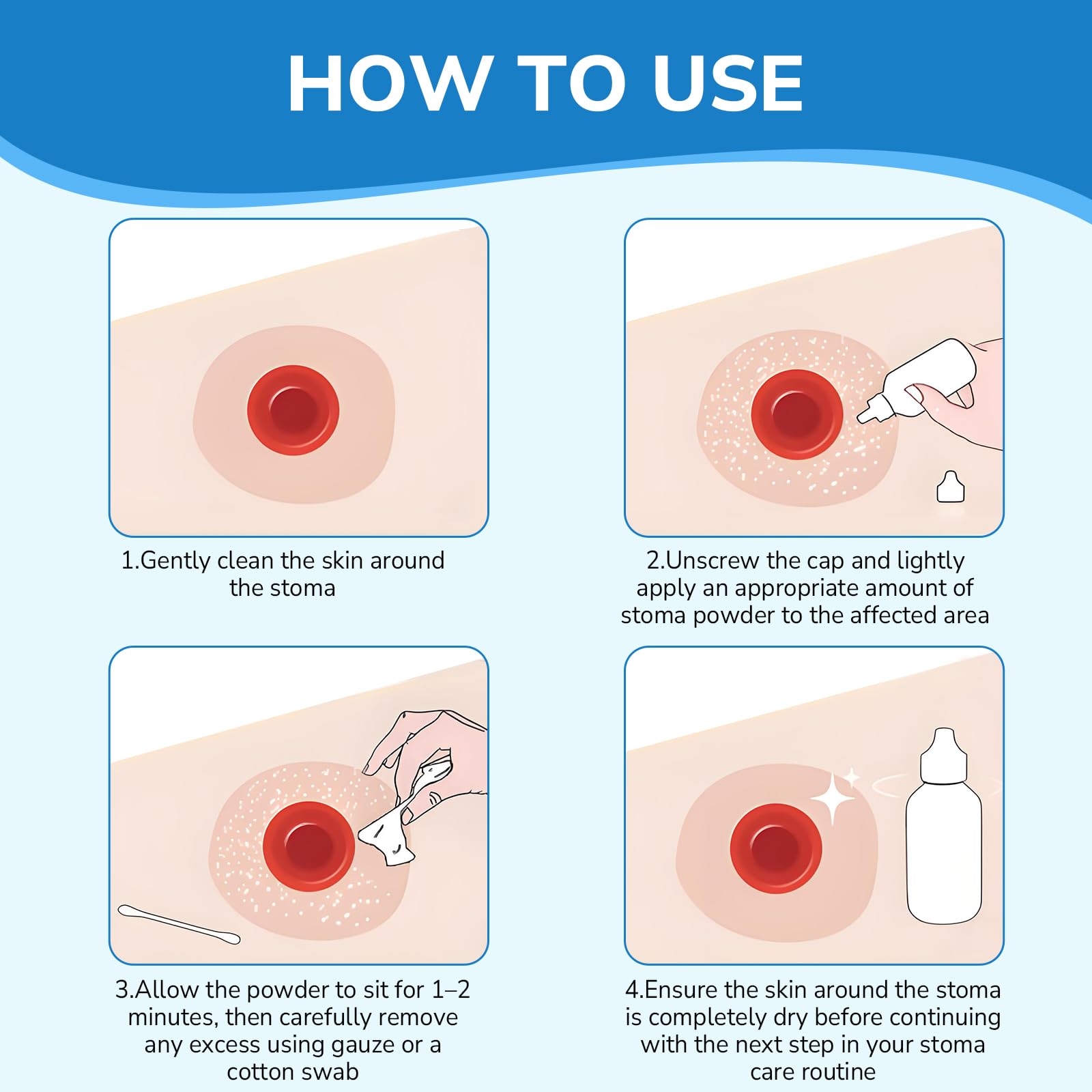 Heagimed stoma powder 3-pack provides portable ostomy care on the go.