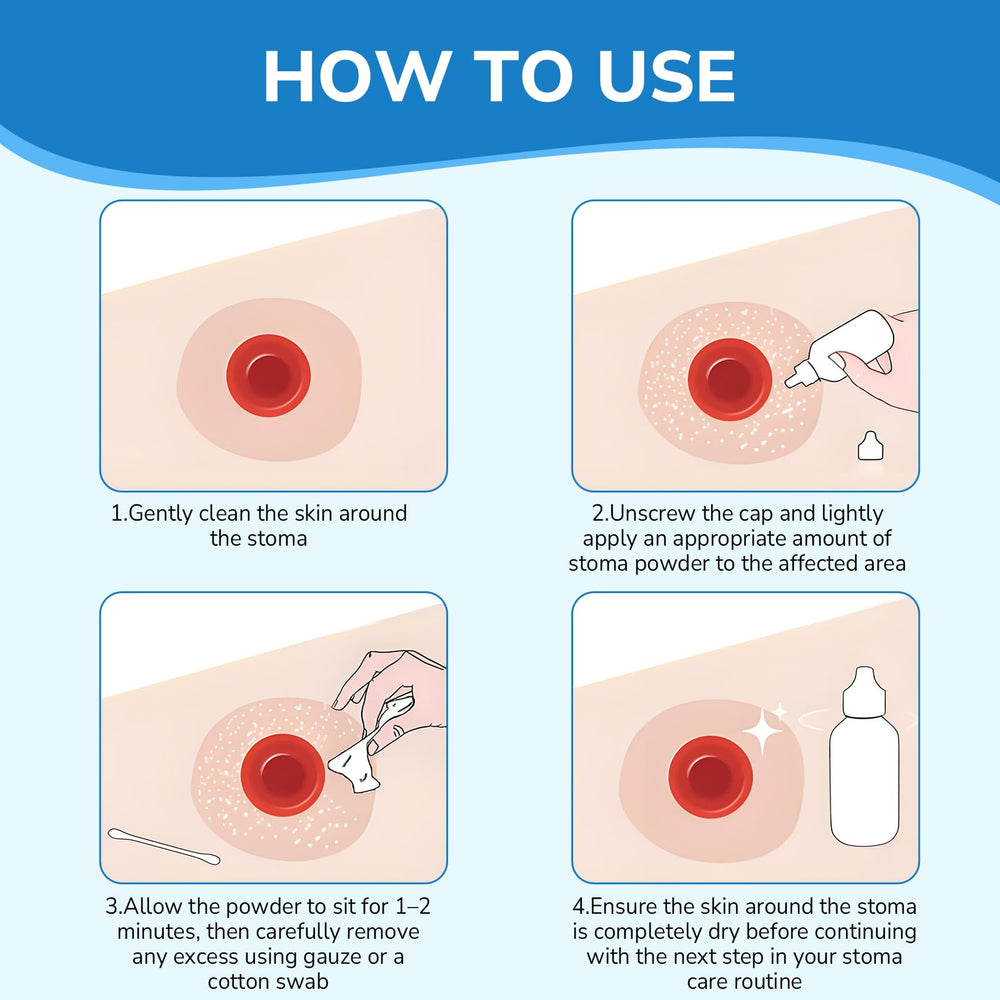 Heagimed stoma powder 3-pack provides portable ostomy care on the go.
