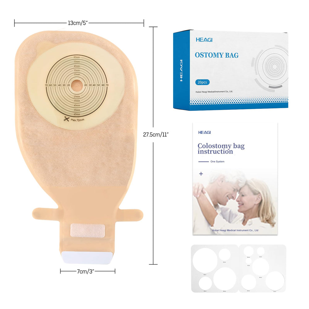 Heagimed stoma size range 15 mm to 70 mm for fit.