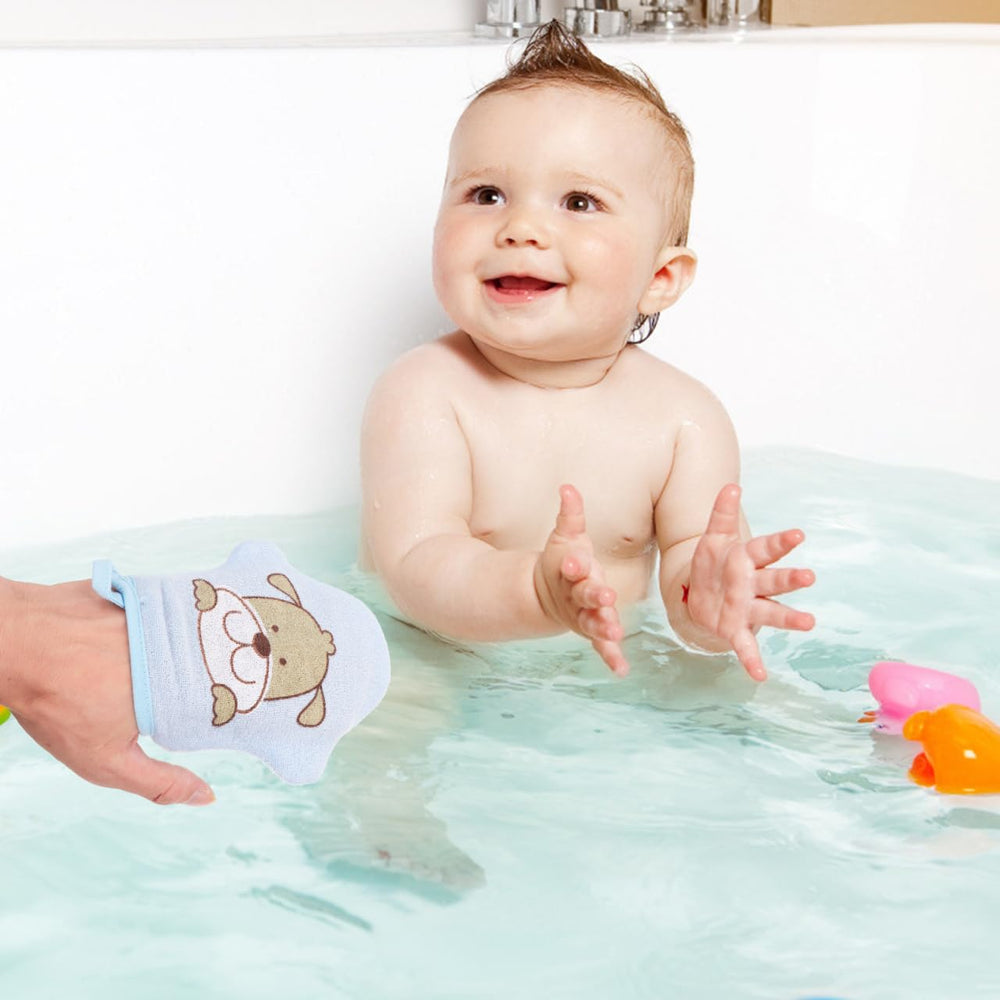 Healifty baby bath mitt size 15x15 cm for kids.