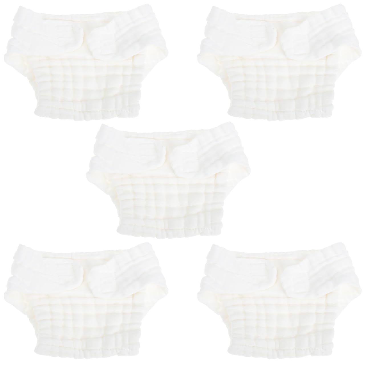 Healifty newborn diapers 5pcs mustard and white cover set, skin-friendly and breathable for newborns.