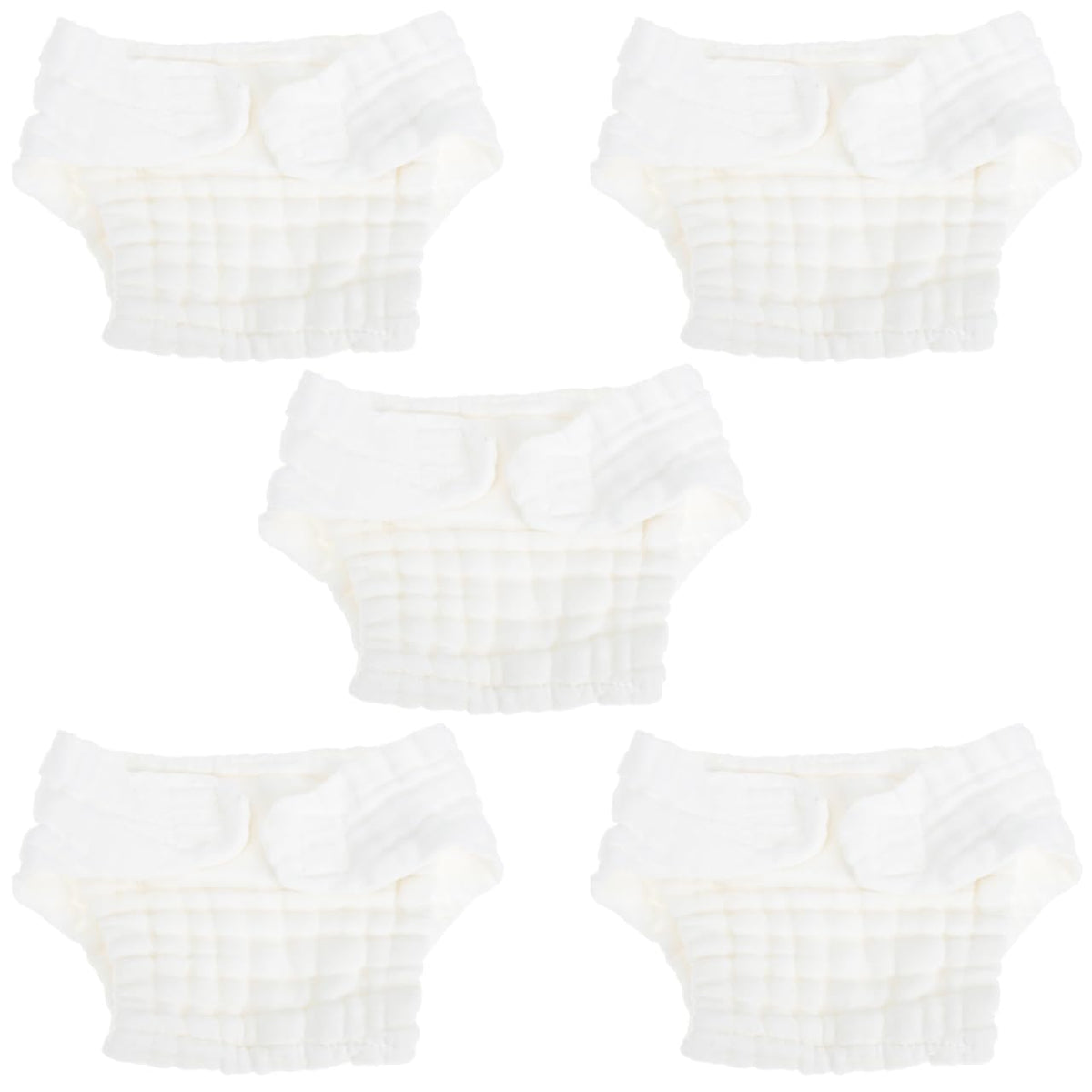 Healifty newborn diapers 5pcs mustard and white cover set, skin-friendly and breathable for newborns.