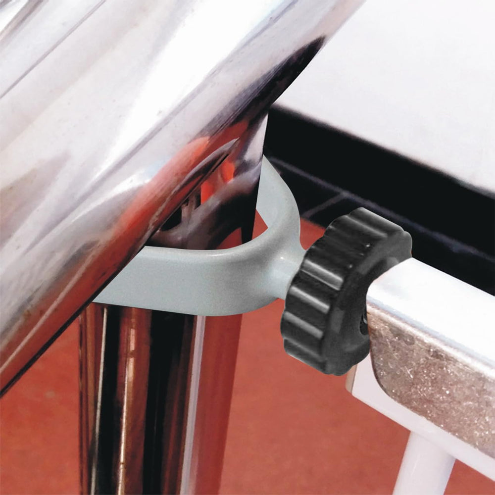 Healifty pet quarantine fence shows sturdy threaded rods for secure room separation.
