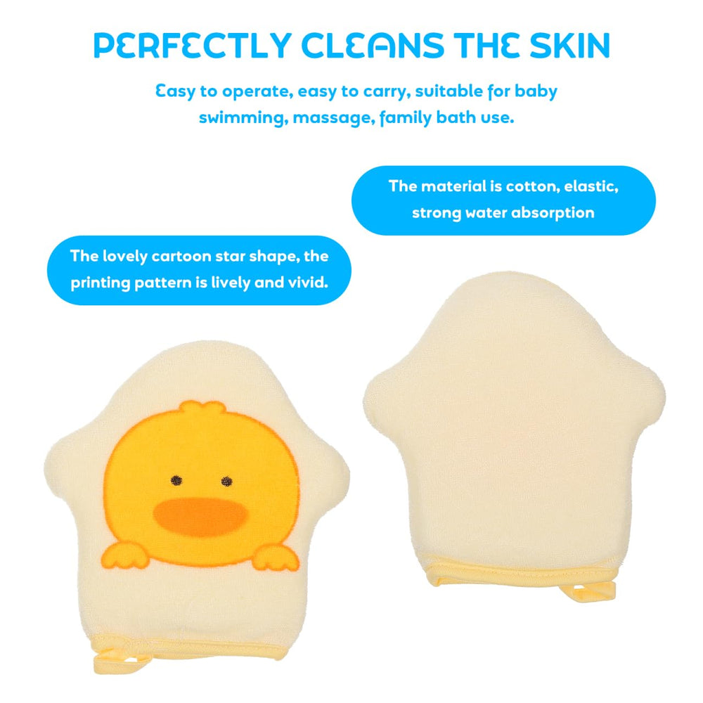 Healifty two-pack baby bath sponge mitts for convenient routines.