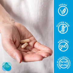 Health and Her perimenopause red clover close-up, phytoestrogen-inspired comfort.