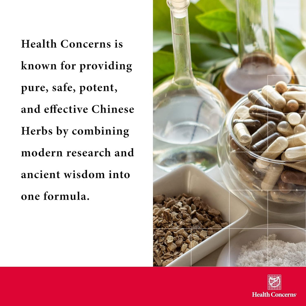 Health Concerns Three Immortals packaging with clear dosing directions for daily use.