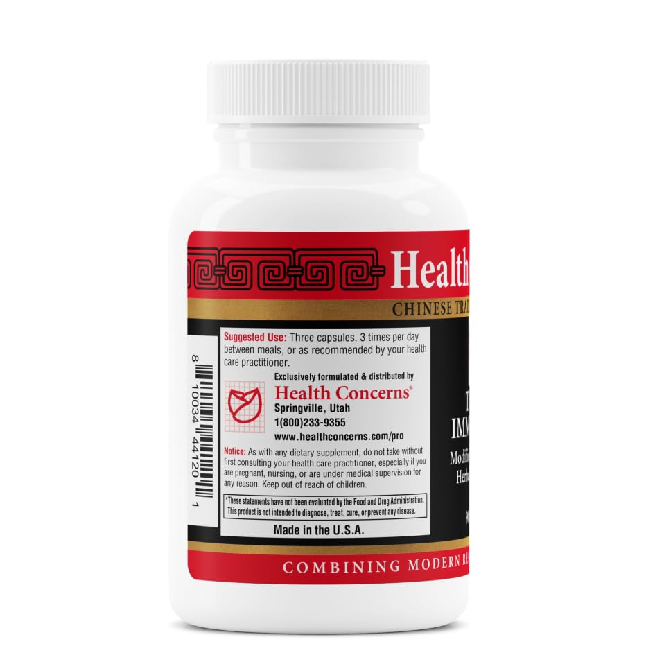 Health Concerns Three Immortals capsules arranged for a daily routine and consistency.