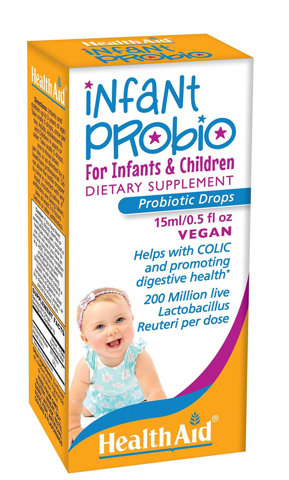 HealthAid InfantProbio bottle with drops supports daily digestive comfort for infants