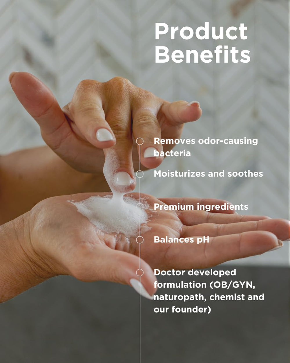 Healthy Hoohoo bottle label shows fragrance-free formula for sensitive skin.