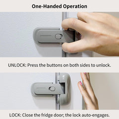 Heart of Tafiti fridge lock with strong adhesive installs without tools