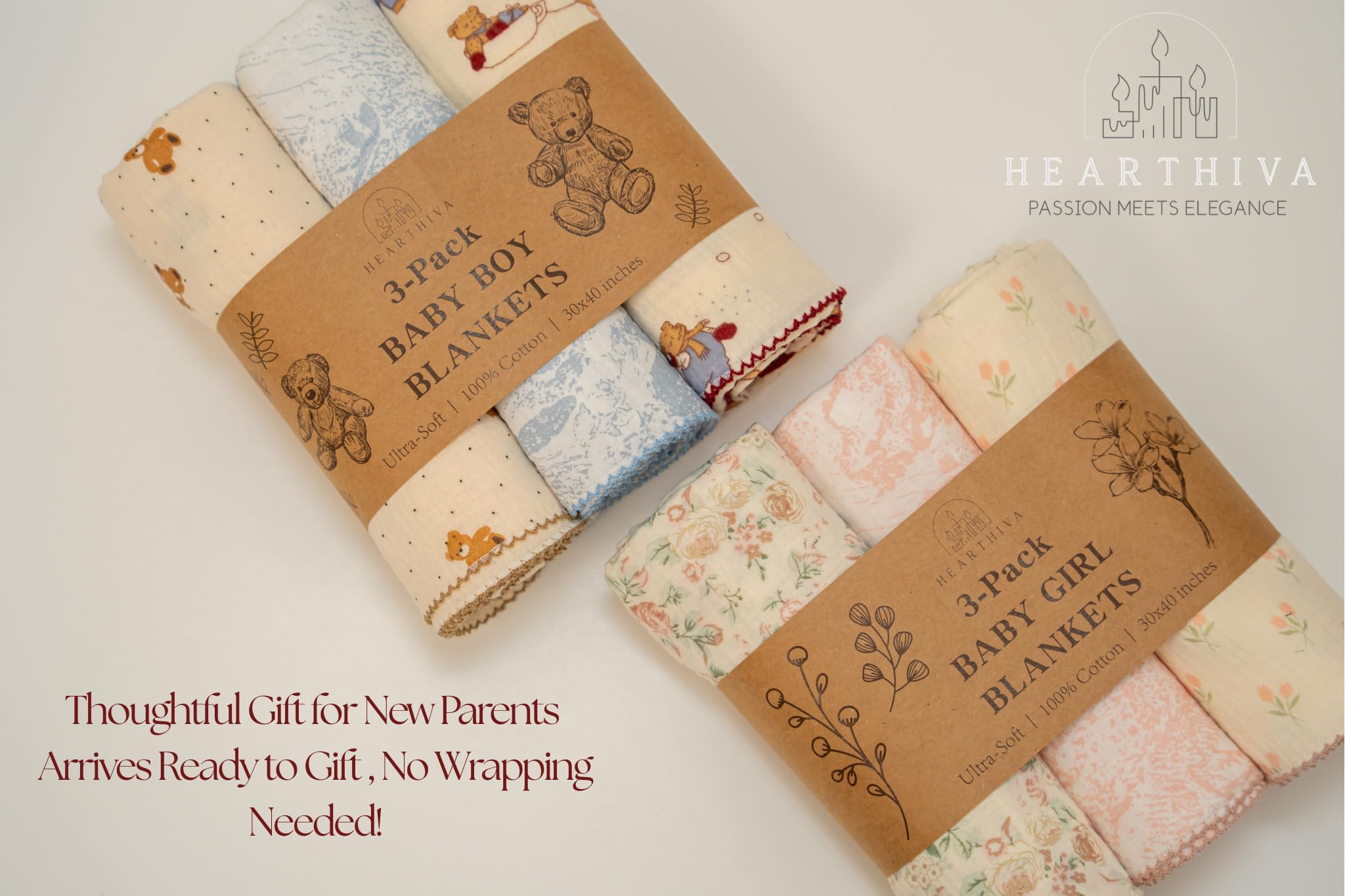 HEARTHIVA 3-pack display demonstrates value and everyday practicality.