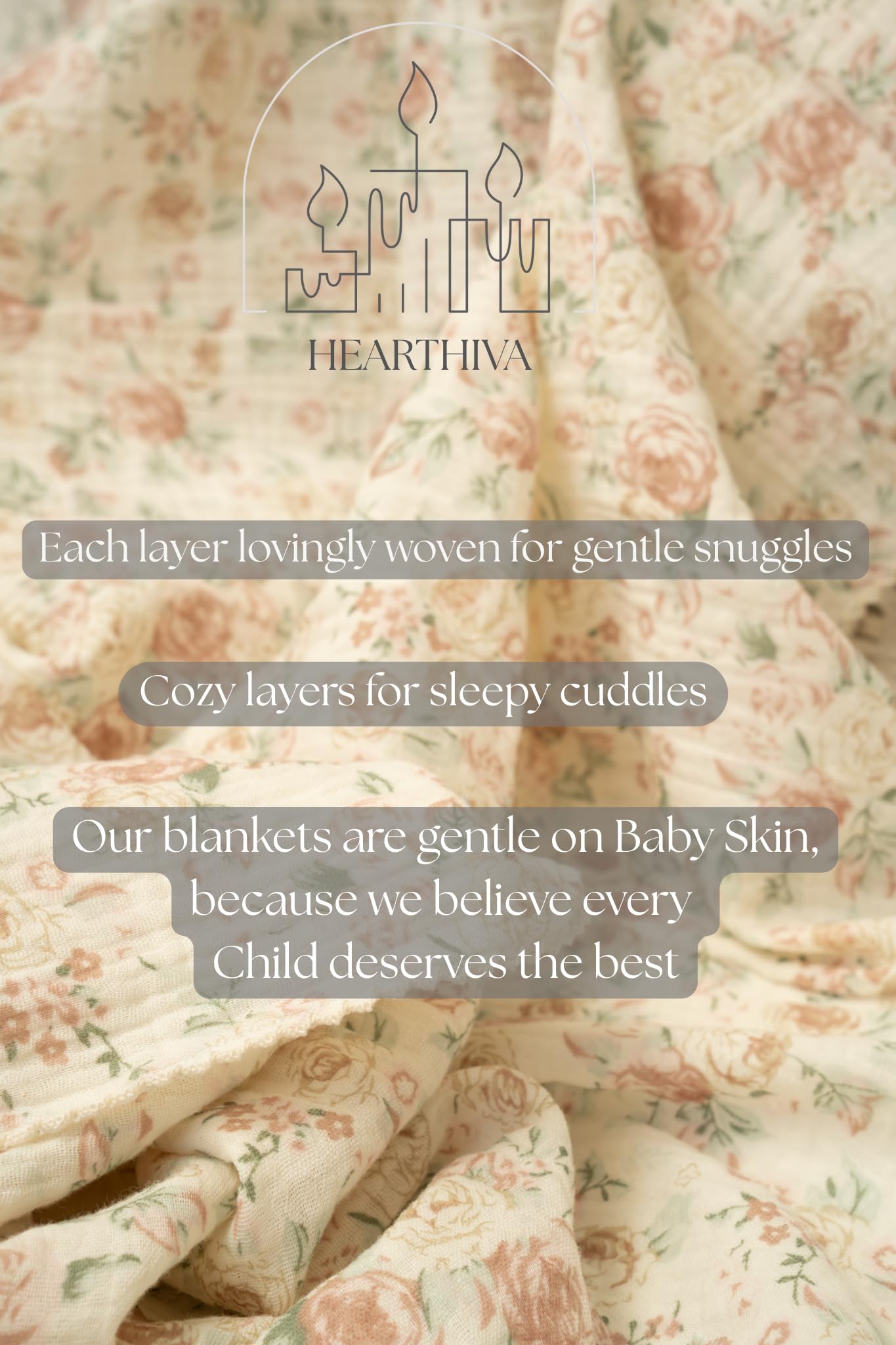 HEARTHIVA blanket in stroller-ready setup, lightweight fabric keeps baby comfortable.