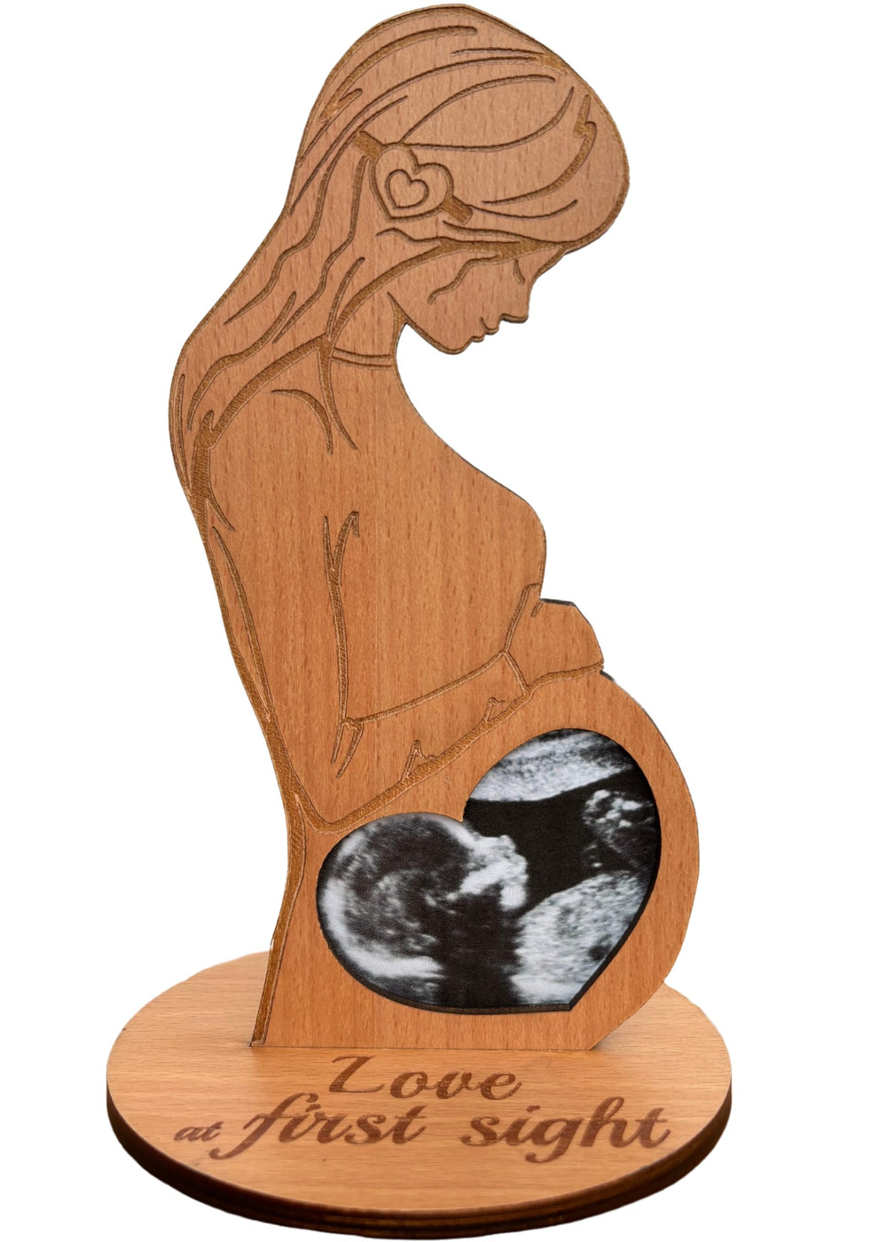 Heart's Sign ultrasound frame with a heart-shaped slot for keepsake memories.