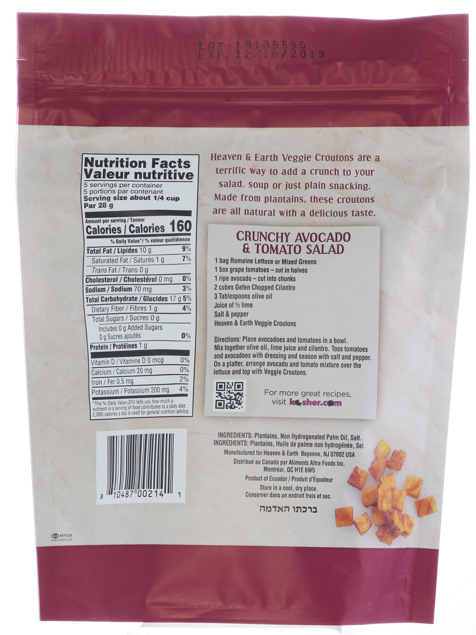 HEAVEN & EARTH Veggie Croutons bowl shot, perfect as a gluten-free crunch topper.