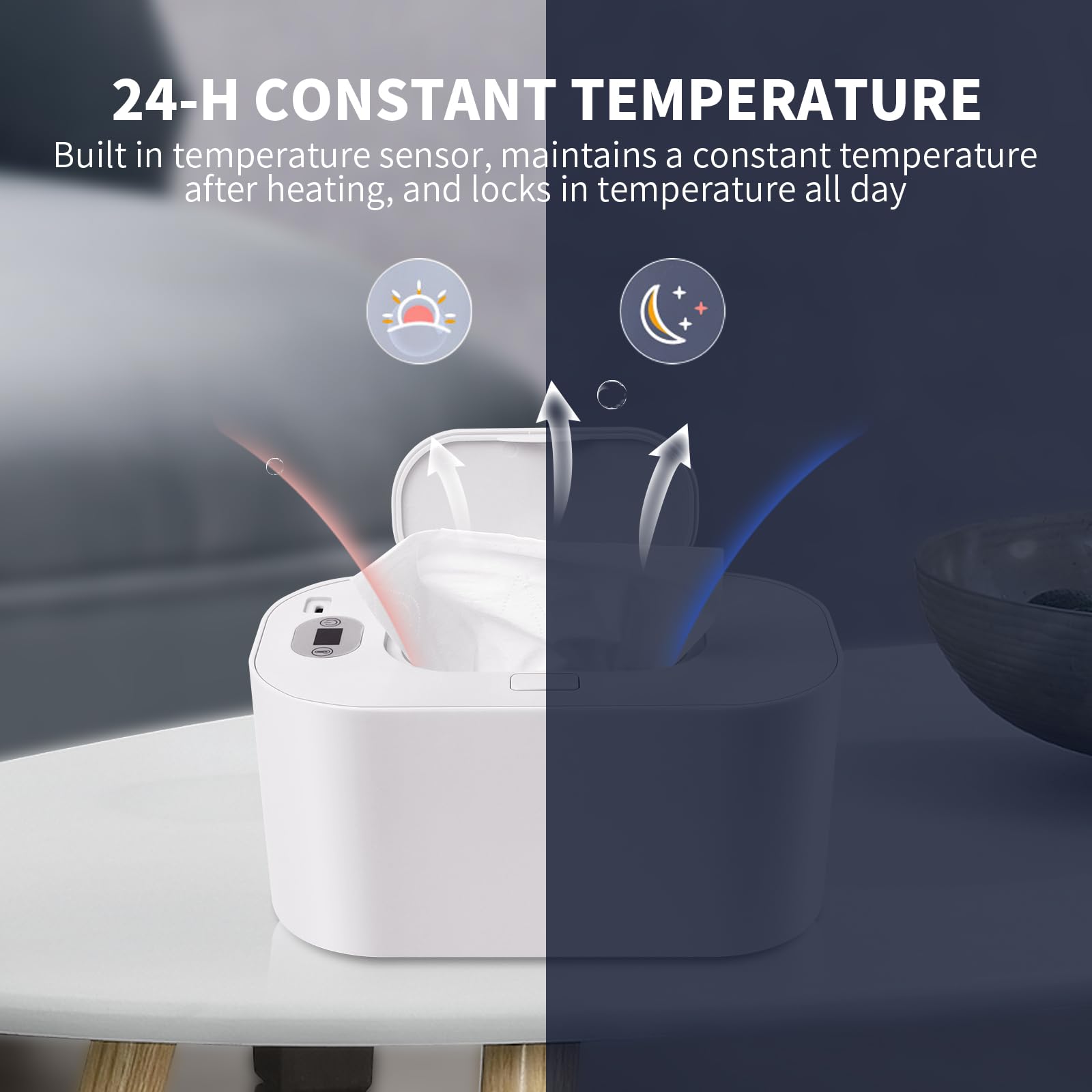 Hebafri car power option lets warm wipes on the go.