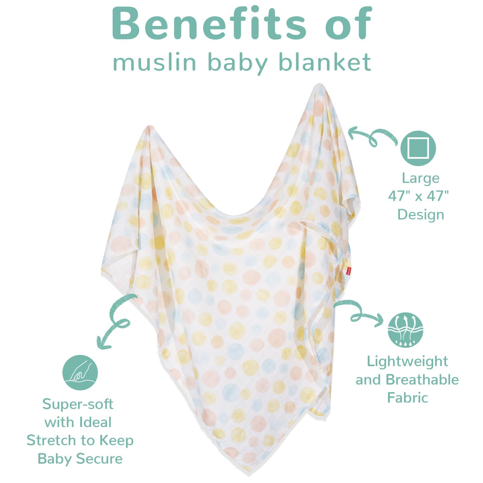 HECCEI 3-pack bamboo swaddle blankets for versatile nursery use