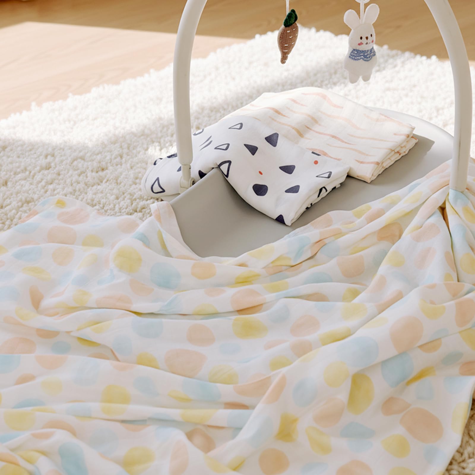 HECCEI dense bamboo-weave swaddle blanket 108x84 for durable comfort
