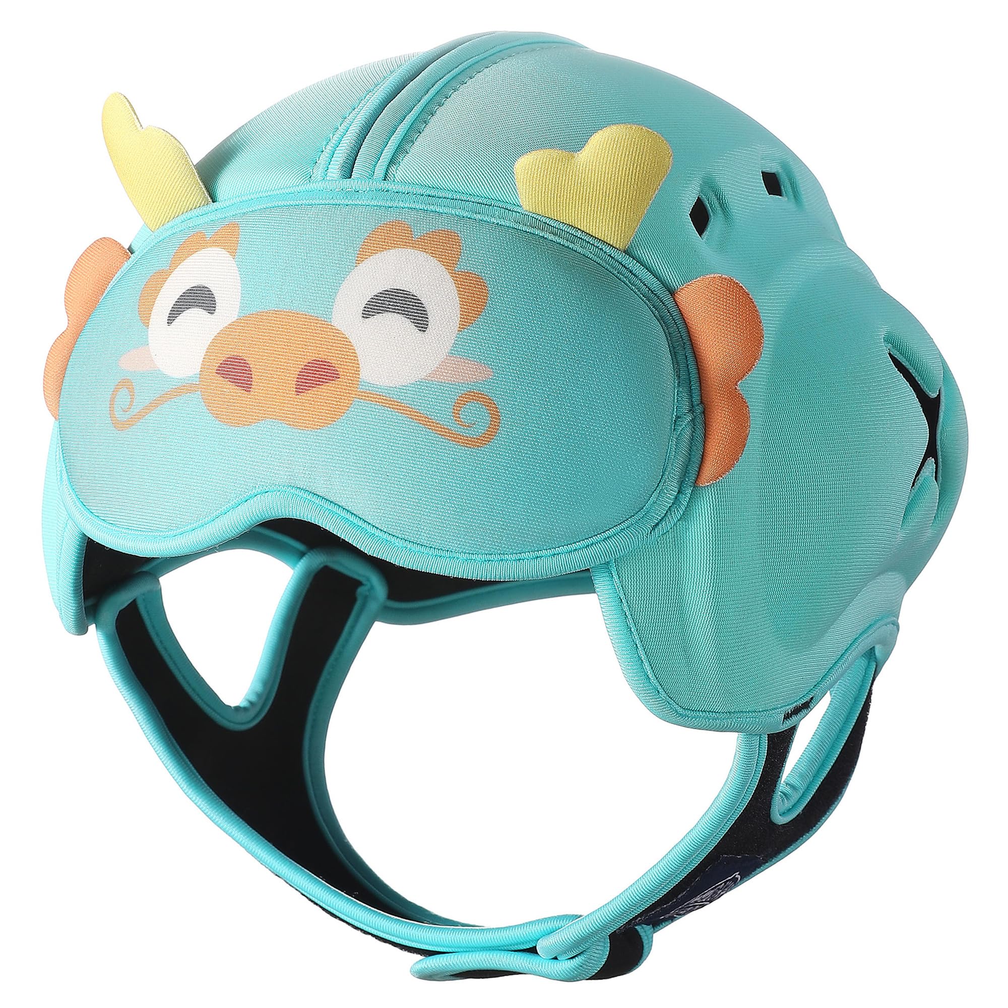 HECCEI Mambobaby dragon helmet front view showing 360° protection for crawlers and new walkers.