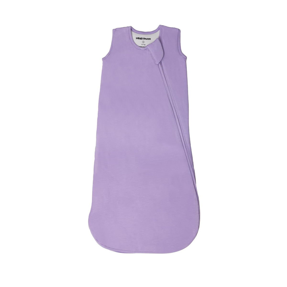 HEDSYOUHH 1.0 Tog purple sleep sack, breathable bamboo rayon, convenient two-way zipper for easy diaper changes.