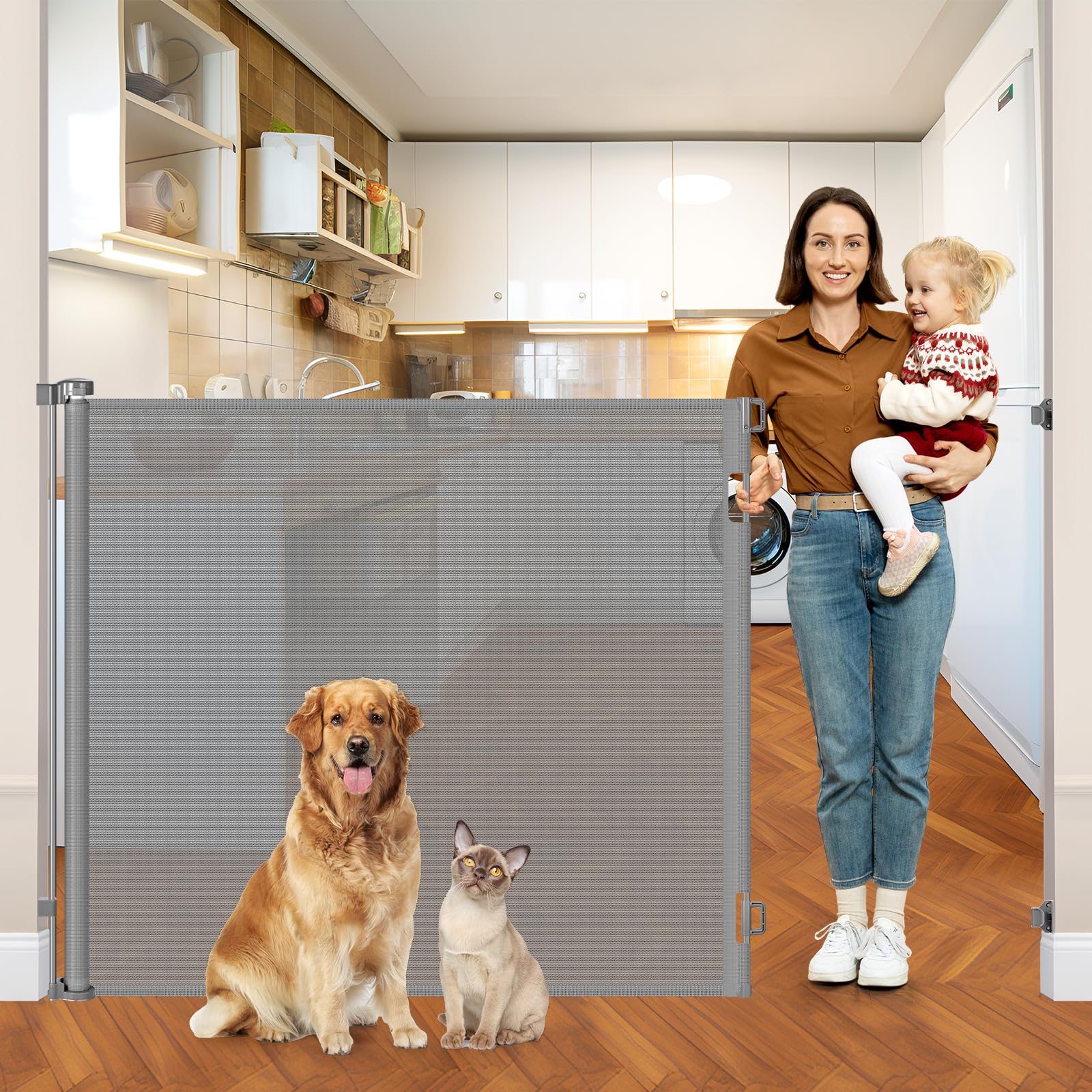 HEELALBABY 48-inch gate in doorway keeps pets safe